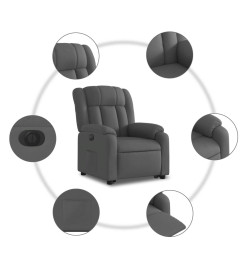 Fauteuil inclinable électrique gris foncé tissu