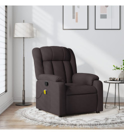 Fauteuil de massage inclinable Marron foncé Tissu