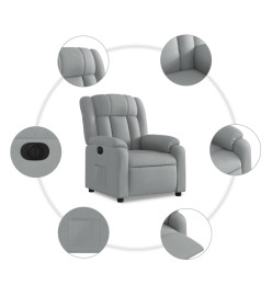 Fauteuil inclinable électrique Gris clair Tissu