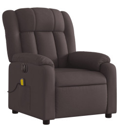 Fauteuil inclinable de massage électrique Marron foncé Tissu