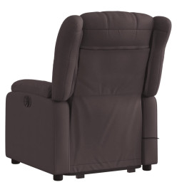 Fauteuil inclinable de massage électrique Marron foncé Tissu