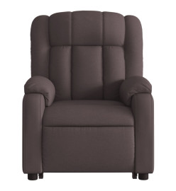 Fauteuil inclinable de massage électrique Marron foncé Tissu