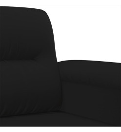 Ensemble de canapés 3 pcs avec coussins Noir Tissu microfibre