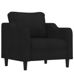 Ensemble de canapés 3 pcs avec coussins noir tissu