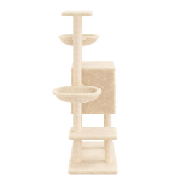 Arbre à chat avec griffoirs en sisal crème 117 cm