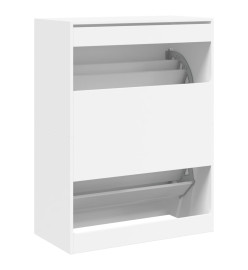 Armoire à chaussures 2 tiroirs rabattables blanc 80x42x108 cm