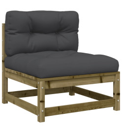 Canapé de jardin sans accoudoirs avec coussins et repose-pieds