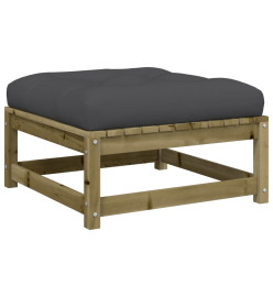 Canapé de jardin sans accoudoirs avec coussins et repose-pieds