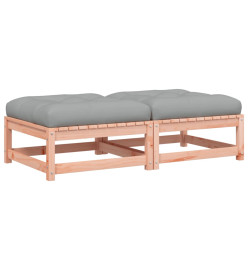 Repose-pieds de jardin avec coussins 2 pcs bois massif douglas
