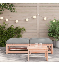 Repose-pieds de jardin avec coussins 2 pcs bois massif douglas