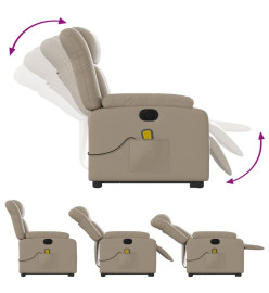 Fauteuil inclinable de massage électrique cappuccino similicuir