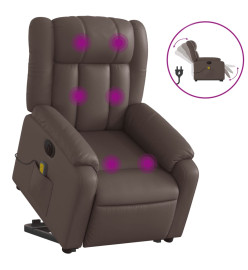 Fauteuil inclinable de massage électrique marron similicuir