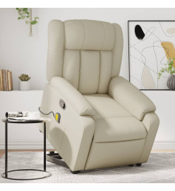 Fauteuil inclinable de massage Crème Similicuir