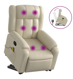 Fauteuil inclinable de massage Crème Similicuir