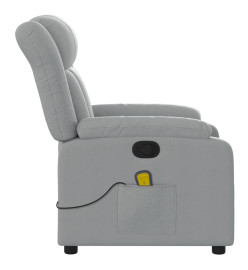 Fauteuil de massage inclinable Gris clair Tissu