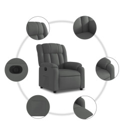 Fauteuil inclinable électrique Gris foncé Tissu