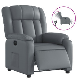 Fauteuil inclinable électrique Gris Similicuir