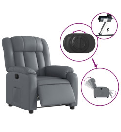 Fauteuil inclinable électrique Gris Similicuir