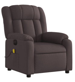 Fauteuil de massage inclinable électrique Marron foncé Tissu