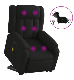 Fauteuil inclinable de massage électrique Noir Tissu