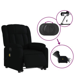 Fauteuil inclinable de massage électrique Noir Tissu