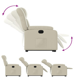 Fauteuil inclinable électrique crème similicuir