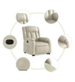 Fauteuil inclinable électrique crème similicuir