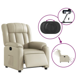 Fauteuil inclinable électrique Crème Similicuir