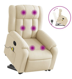 Fauteuil inclinable de massage Crème Tissu