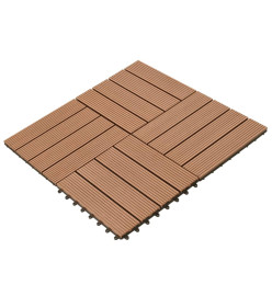 Carreaux de terrasse WPC 30x30 cm 11 pcs 1 m2 Marron