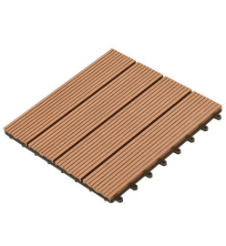 Carreaux de terrasse WPC 30x30 cm 11 pcs 1 m2 Marron