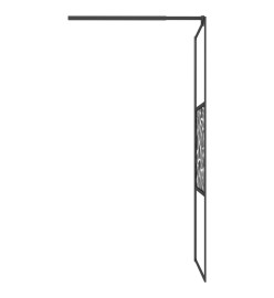 Paroi de douche 80x195 cm Verre ESG avec design de pierre Noir