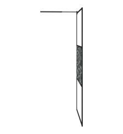 Paroi de douche 115x195 cm Verre ESG avec design de pierre Noir