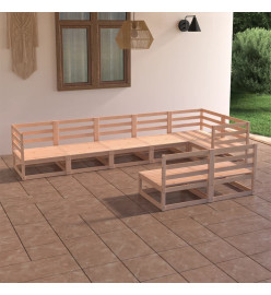 Salon de jardin 8 pcs Bois de pin massif