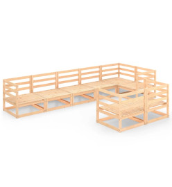 Salon de jardin 8 pcs Bois de pin massif