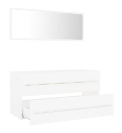 Ensemble de meubles de salle de bain 2 pcs Blanc Aggloméré