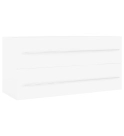 Ensemble de meubles de salle de bain 2 pcs Blanc Aggloméré