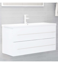 Ensemble de meubles de salle de bain 2 pcs Blanc Aggloméré