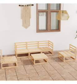 Salon de jardin 6 pcs Bois de pin massif