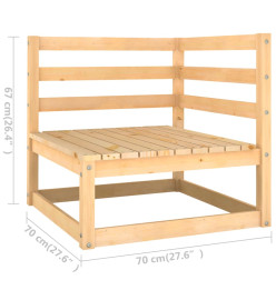 Salon de jardin 8 pcs Bois de pin massif
