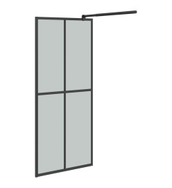 Paroi de douche avec étagère Noir 90x195 cm Verre ESG&Aluminium