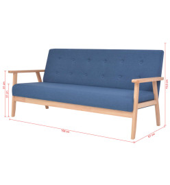 Ensemble de canapé 2 pcs Tissu bleu