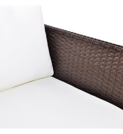 Mobilier de jardin à 3 places Résine tressée Marron