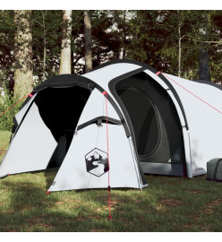 Tente de camping 4 personnes blanc 360x135x105 cm taffetas 185T