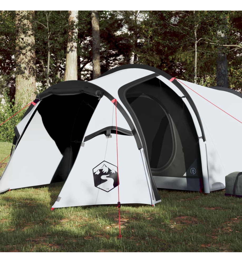 Tente de camping 4 personnes blanc 360x135x105 cm taffetas 185T