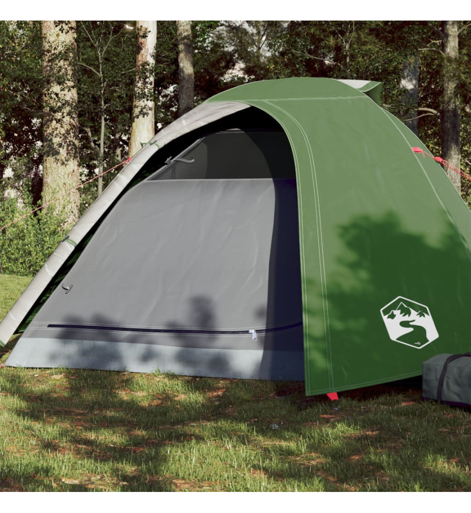 Tente de camping 4 personnes vert 267x272x145 cm taffetas 185T