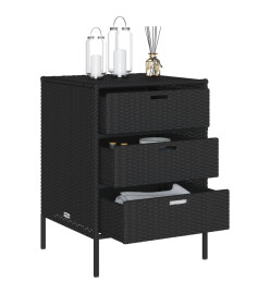 Armoire de rangement de jardin noir 55x59x80 cm résine tressée