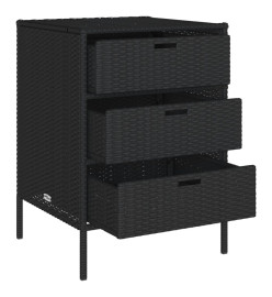 Armoire de rangement de jardin noir 55x59x80 cm résine tressée