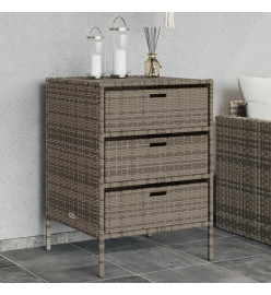 Armoire de rangement de jardin gris 55x59x80 cm résine tressée