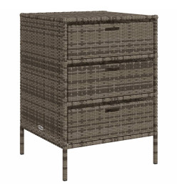 Armoire de rangement de jardin gris 55x59x80 cm résine tressée